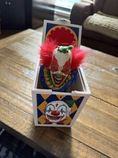 Creepy Clown Eliminated Fright Box Real Wood Great Condition Halloween Decor picture