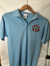 *RARE* 1982 Vintage Walt Disney World Epcot Polo Shirt M Blue Mickey Flag Logo picture