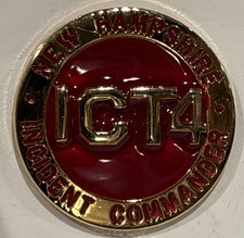 State New Hampshire Incident Commander ICT4 Pin Vintage Red Gold T Enamel (NOS) picture