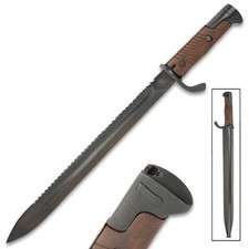 German M98/05 Butcher Saw Back Bayonet w/ Scabbard, G98/98K Reproduction picture