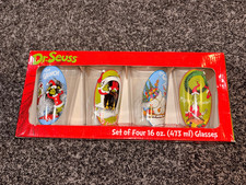 NEW 4 PACK DR SUESS HOW THE GRINCH STOLE CHRISTMAS 16 OX GLASSES picture