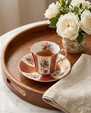 Beautiful Red & Gold Hammersley Teacup & Saucer, Bone China, Made In England picture
