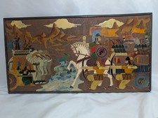 Vintage Soviet Armenian Tigran the Great Battle Scene Elephants River Plaque picture