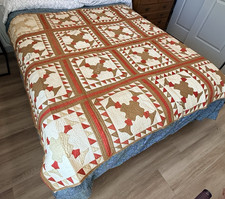 Antique Handmade Patchwork Friendship Quilt - Stitched Names, Dated 1898, 80x69 picture