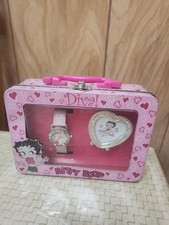 Vintage Betty Boop Watch and Mirror Set In Collector Tin Watch Needs Battery picture