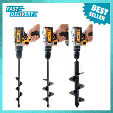 Auger Drill Bits Set of 3 Solid Shaft Garden Planting Bulb and Post Hole Digger picture