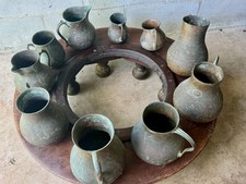 Antique Spanish Colonial set of ten brass/bronze Olletas (excluding base) picture