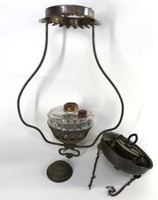 Antique Victorian Parlor Hanging Oil Lamp Chains Parts picture