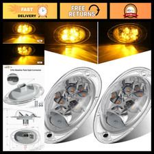 Partsam 2Pcs For Freightliner Cascadia Amber LED Side Marker Turn Signal Lights picture