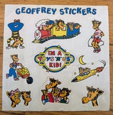 Vintage 1980s Toys R Us Geoffrey Sticker Sheet Im A Toys R Us Kid Giraffe Promo picture