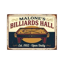 Vintage Advertising Sign Print Billiard Hall, Pool Retro 1950s, 5