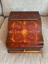 Pretty Wooden Faux Marquetry Writing Box picture