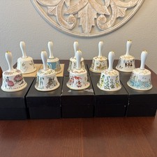 Hammersley Annual Bells 1971-1980 Rare Complete Set of 10 Bone China England picture