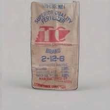 Vtg T C ( tennessee corporation) superior quality fertilizer canvas bag 2-12-6 picture