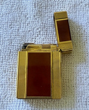 Vintage S.T. Dupont Ligne 1 Large Lighter – Gold Plated & Brown Chinese Lacquer picture