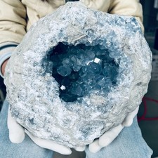 22LB Natural Blue agate geode Quartz Crystal Energy Healing picture