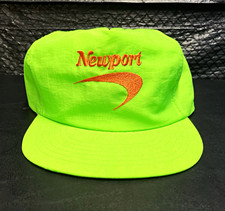 Vintage Deadstock Newport Neon Green Orange Embroidered Logo Snapback Hat Cap picture