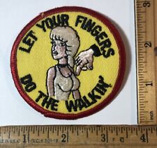 Vintage 1970s Let Your Fingers Do The Walkin Patch Funny Hippie Naughty Sexy picture