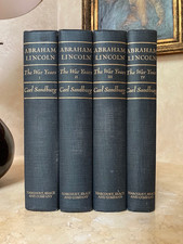 ABRAHAM LINCOLN THE WAR YEARS BY CARL SANDBURG 4-VOLUME SET BOOKS 1960 FINE  picture