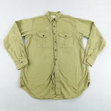 Vintage Boy Scouts Of America Shirt Mens Large Green Sanforized Button Up 60s picture