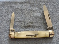 Vintage I*XL George Wostenholm Pen Knife-Sheffield, England-M O P scales- XLNT picture