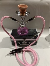 INHALE®️10 INCH 2 HOSE AVALANCHE SMALL PUMPKIN HOOKAH IN A HARD SUITCASE(PINK) picture