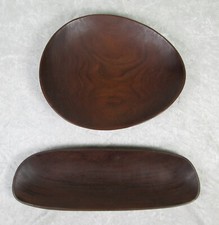2 Danish Modern Teak Serving Bowls / Dishes Vintage Mid Century Modern Paraguay picture