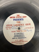 Vintage Us Army Recruiting Service LP Steve Lawrence Show Program 72 picture