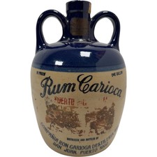 Vintage Rum Carioca Jug Ceramic Bottle 1 Gallon Puerto Rico Collectible Decor picture