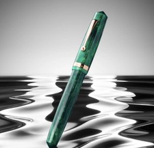 OMAS Studio Fountain Pen in Smeraldo Elegante with Rose Gold Trim - Broad NEW picture