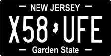 New Jersey White on Black - Personalized Novelty Plate Auto Bike Motorcycle picture