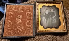 Daguerreotype Brother And Sister Original Antique 1800's In Photo Case picture
