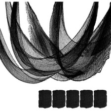 Halloween Black Creepy Cloth 5 Pcs 30x72in Haunted House Spooky Decor picture