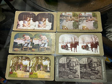 Cosmopolitan Series Hand Tinted Stereoview Photo Cards Lot of 6 Children Travel picture
