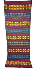 Vintage Guatemala Maya Handwoven Brocade Corte Textile 95” Folk Art All Cotton picture