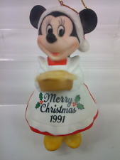 Vintage 1991 Grolier Disney Minnie Mouse Porcelain Christmas Ornament Pie picture