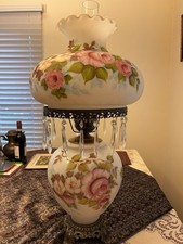 Vintage Gone With The Wind Hurricane 3-way parlor lamp 30
