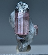 Unusual Natural Pink Tourmaline Crystal On Quartz Crystal 3.40 Carat picture