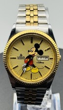 President Style Mouse Watch by Lorus for Disney; Gold & Silver Band picture