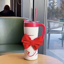 Starbucks 2024 China Valentine's Day Cat Bow 38oz SS Tumbler picture