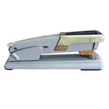 Vintage Arrow 210 Heavy Duty Desk Stapler Gray Chrome Metal Tested 1950s Office picture