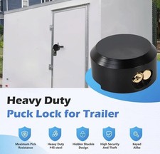 4 Pack Trailer Door Locks Keyed Alike Heavy Duty Hockey Puck Locks Reinforced picture