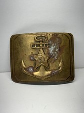 RARE Moscow Ammo Vintage USSR Soviet Navy Brass Belt Buckle Anchor Star Military picture