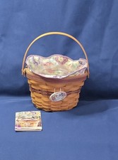 Longaberger 2000 May Series Morning Glory Basket, Liner, Protector picture