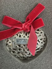 BRIGHTON COLLECTIBLES | LOVE LIGHT ORNAMENT | SILVER FILIGREE | RARE | HEART 43 picture