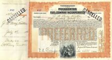 Pocahontas Fuel Co. Inc. - dated 1920's Virginia Coal Stock Certificate - Beauti picture