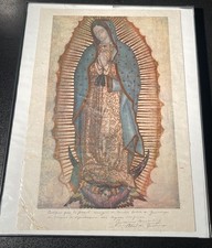 Vintage Our Lady of Guadalupe Canvas Mounted Print Signed Abbot Schulenburg Asis picture