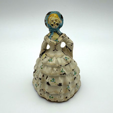 Antique Cast Iron Southern Belle Doorstop Paperweight Colonial Lady Figurine picture