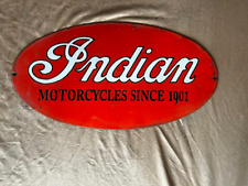 Porcelain Indian Motorcycles Since 1901 Enamel Sign Size 24.5