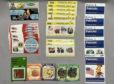 Vintage 31 Booklets of Dennison & Eureka Gummed Seals - Patriotic, Christmas etc picture